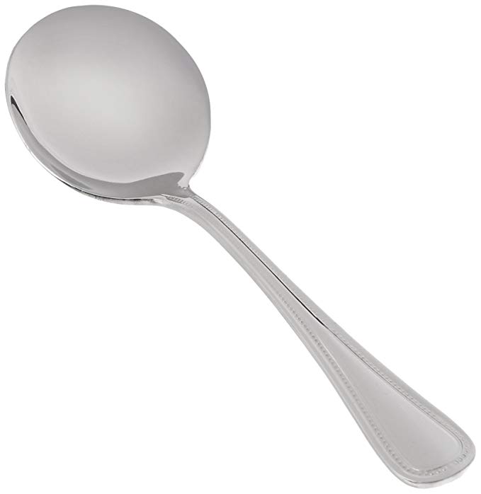 Winco Deluxe Pearl 12-Piece Bouillon Spoon Set, 18-8 Stainless Steel