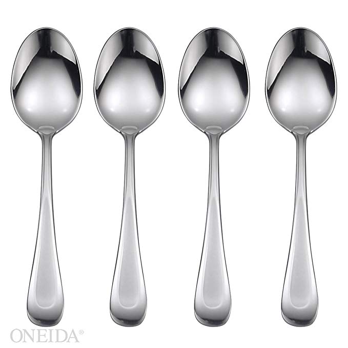 Oneida Satin Sand Dune Set of 4 Dinner Spoons, Casual Flatware