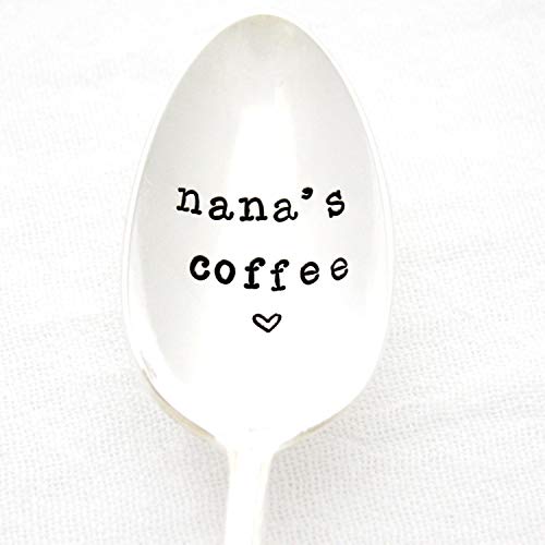 Nana's Coffee Spoon. Hand Stamped Vintage Coffee Spoon. Stamped Silverware by Milk & Honey Luxuries. Part of the Martha Stewart American Made Market.