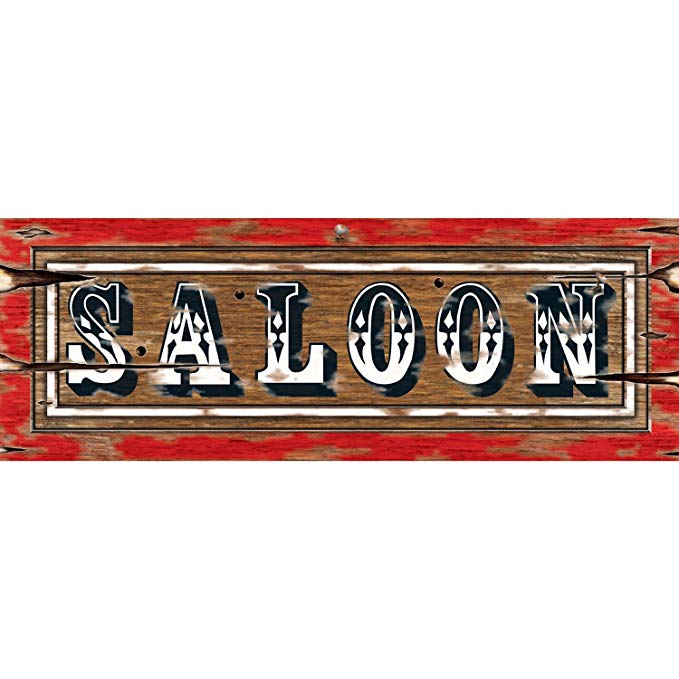 Beistle 50185 24-Pack Saloon Sign, 8-Inch by 22-Inch