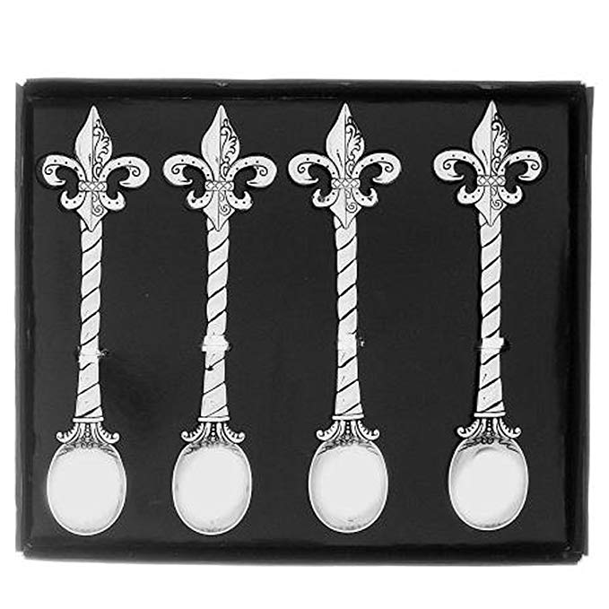 Fleur-de-Lis Mini Cocktail Spoons Set of 4