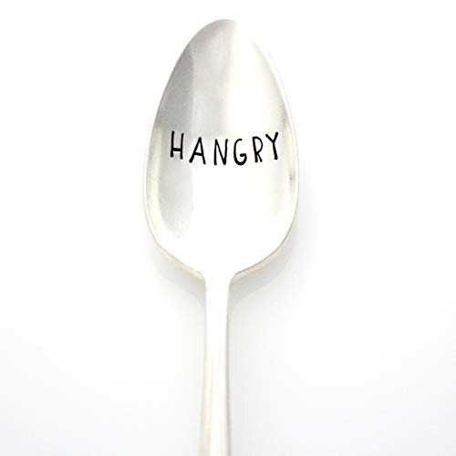 Hangry. Hand Stamped Vintage Spoon. Part of the Martha Stewart American Made Market.