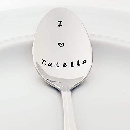 I (heart) Nutella - Stainless Steel Stamped Spoon, Stamped Silverware - Unique Chocolate Lovers Gift for Her Idea - Chocolate Themed Christmas Gift