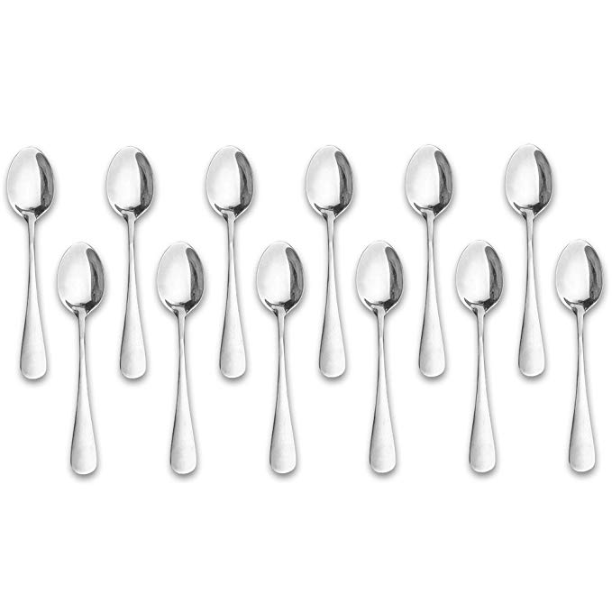 Easonove Demitasse Espresso Spoons,12-piece Mini Coffee Tiny Stainless Steel Spoons Bistro Small Spoons for Dessert, Tea, Appetizer(4.7Inch)