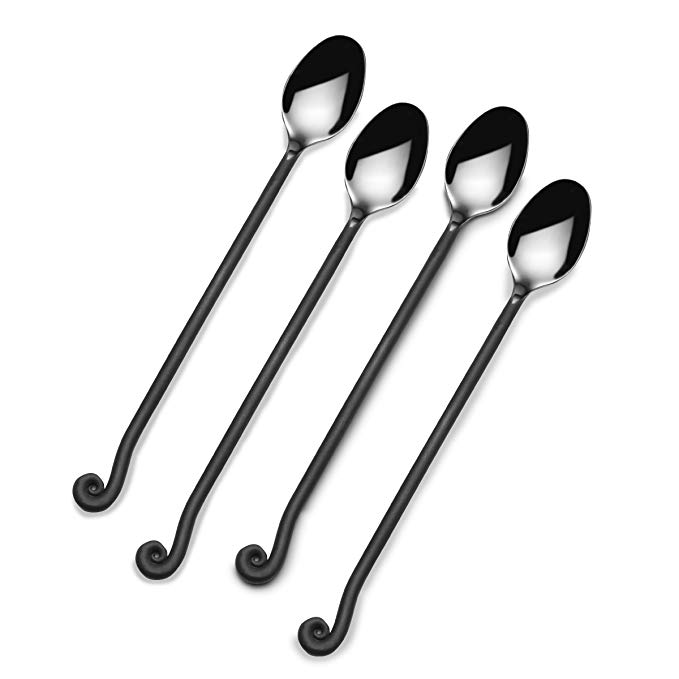 Towle Living 5194055 Rustica Handmade Stainless Steel Iced Beverage Spoon, Set of 4